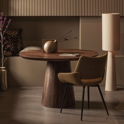 Woood Limit eettafel rond mangohout ø130 cm - walnoot