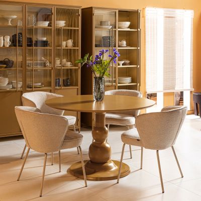 Woood Blanco eettafel ø120 cm mangohout - honinggeel