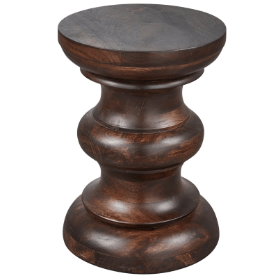 Woood Jonah bijzettafel hout 42xø30 cm - donkerbruin