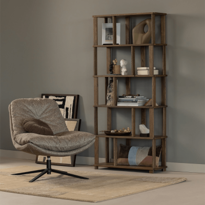 Woood Riss boekenkast eikenhout 186x90 cm - naturel