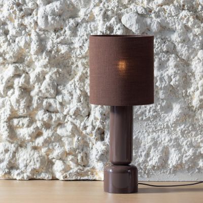 Woood Zivian tafellamp hout hoogglans - donkerbruin