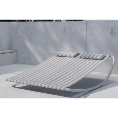 Svea Ricky ligbed - beige frame/streep stof
