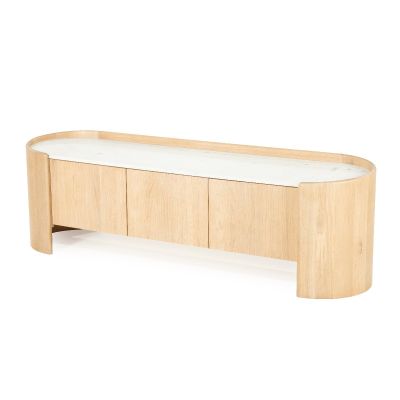 Eleonora Don tv-meubel 165 cm - naturel hout/marmer