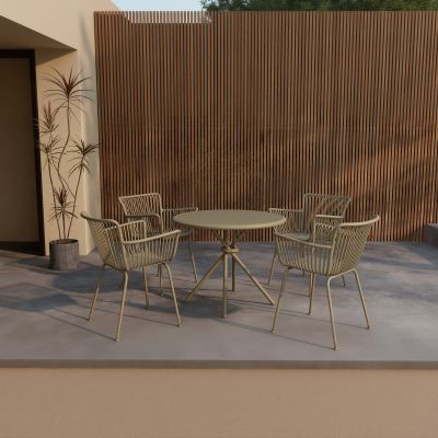 Svea Joey ronde loungeset 5 pcs - beige/beige