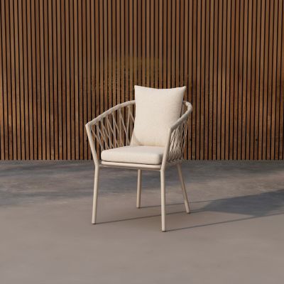 Svea Janine tuinstoel - beige/wit bouclé