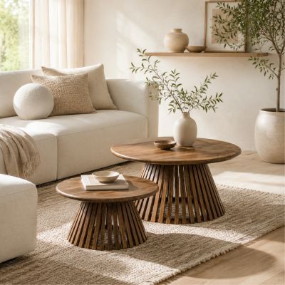 Odila ronde salontafel - set van 2 van het woonmerk Fraaai
