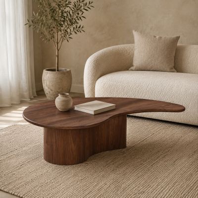 Akira organische salontafel 120 cm - walnoot