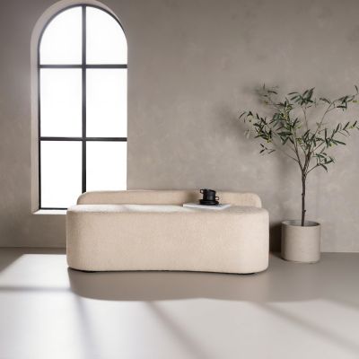 Svea Chiara eetkamerbank - boucle - 160 cm - wit