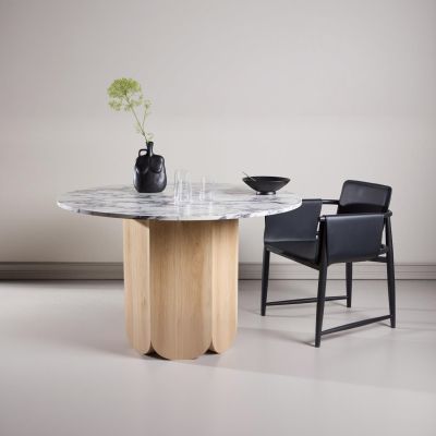Svea Schneider ronde eettafel - ø120 cm - marmerlook/naturel