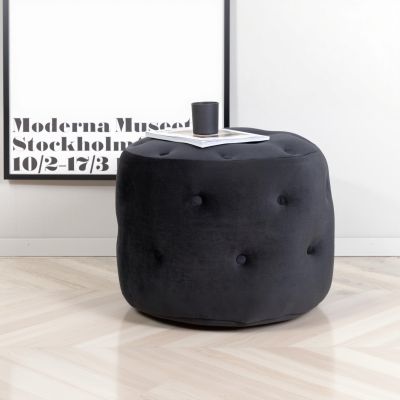 Svea Juno hocker - velvet - zwart