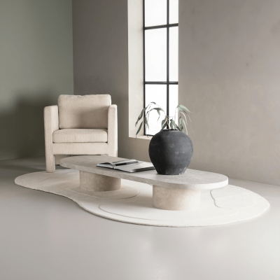 Svea Antonio ovale salontafel - 60 x 190 cm - marmerlook