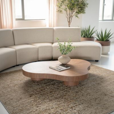 Eleonora Bobbie salontafel organisch hout - lichtbruin