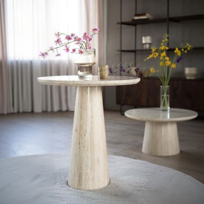 Eleonora Ronde eettafel Aime - Ø70x75 cm - travertin