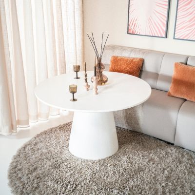 Eleonora Ronde eettafel Elin - ø130x76 cm - wit