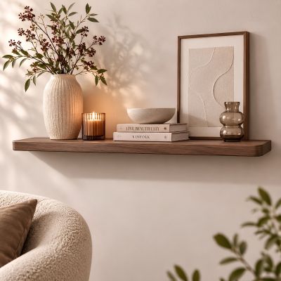 Fraaai Marino wandplank - 120 cm - acaciahout - bruin