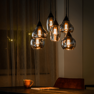 Jaxine hanglamp smoke glas 6L van het woonmerk Vurna