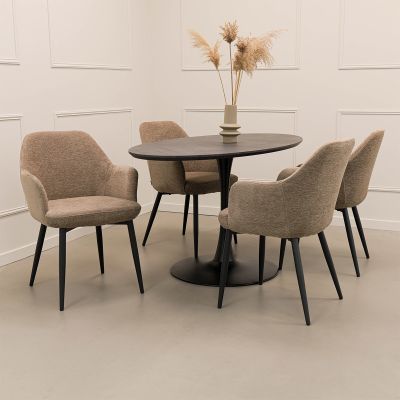 Kick Jari eettafel ovaal - zwart