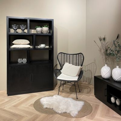 Livingfurn Jaxx wandkast - 120 cm - hout - zwart