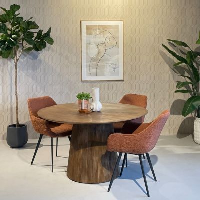 Salvator ronde eettafal - Ø130 cm - hout - van het woonmerk Livingfurn