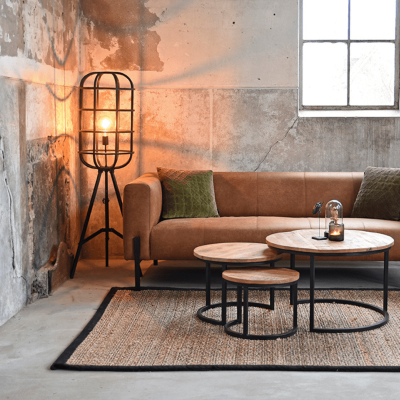 Jute vloerkleed rechthoek 160x140 cm lichtgrijs