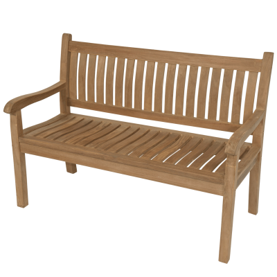 Teak tuinbank gebogen rug 150 cm