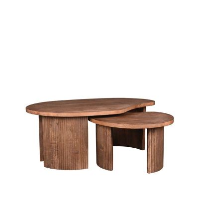 Timon salontafel set mangohout espresso van woonmerk Label51.