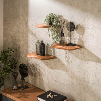Fraaai Boka organische wandplank - set van 3 - naturel