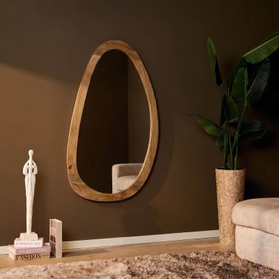 Starfurn Organische spiegel Lou mangohout 60 cm - naturel