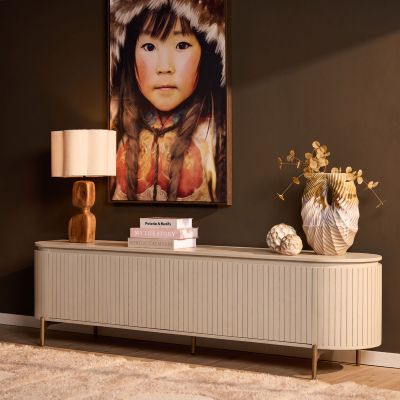 Starfurn Tv-meubel Solana mangohout 210 cm - zand