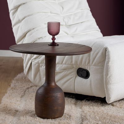Starfurn Bijzettafel Donna Ø50 cm - donkerbruin