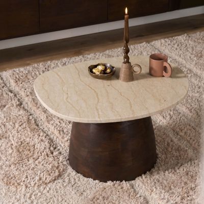 Starfurn Organische salontafel Liv 70 cm - beige/bruin