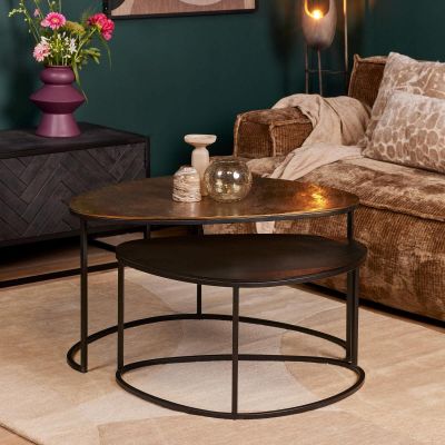 Starfurn Organische salontafels Jarrel - set van 2 - goud
