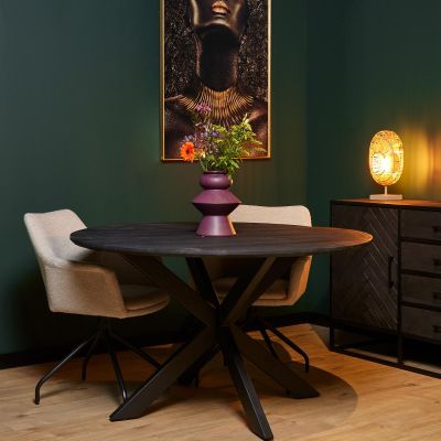 Starfurn Ronde eettafel New York - ø130 cm - zwart | Showroommodel