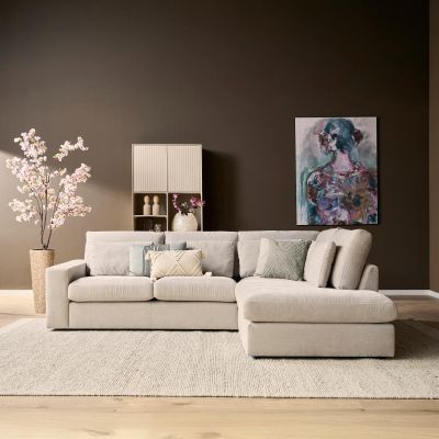 Starfurn Jesse 2,5-zitsbank ottomane rechts - beige