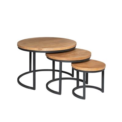 Starfurn Salontafel Dakota set van 3 rond - naturel