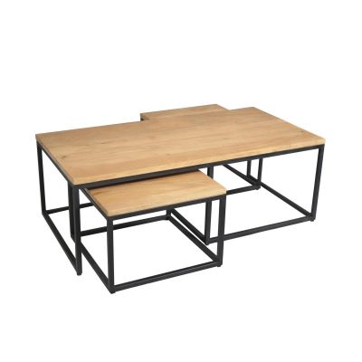 Starfurn Salontafel Dakota set van 3 vierkant - naturel