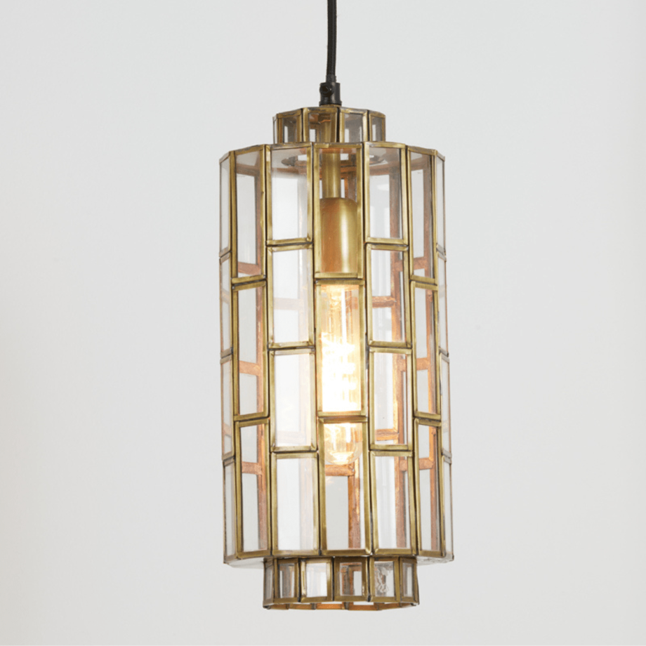 Søstrene hanglamp glas Ø15x31 cm antiek brons van het woonmerk Light & Living