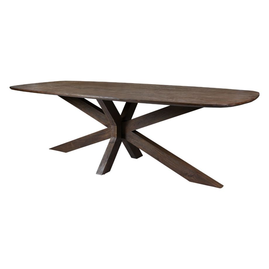 Livingfurn Lissabon eettafel Deens ovaal 240 cm - donkerbruin