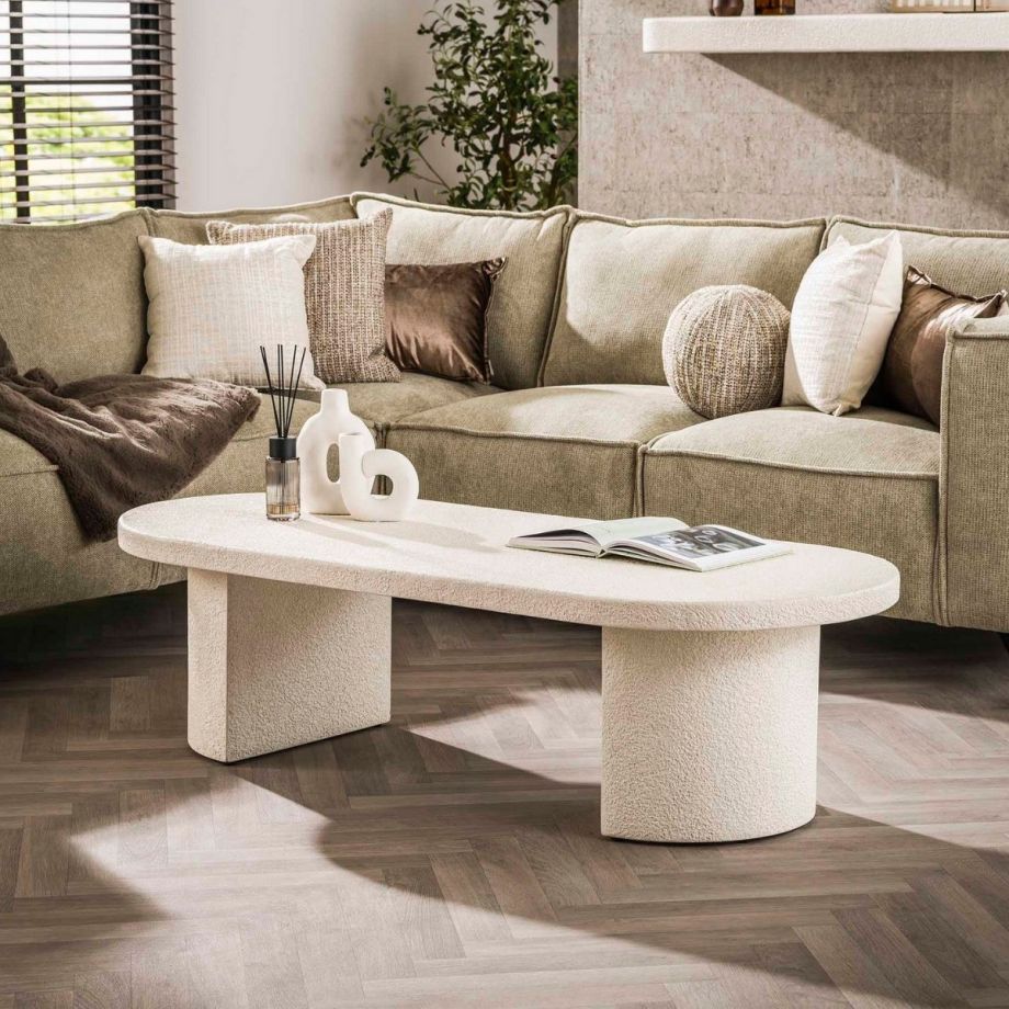 Fraaai Katie salontafel 150 arch stone - marmer composiet - OUTLET B