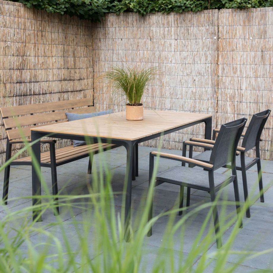 Arezzo tuintafel rechthoek polywood teaklook 160x90 cm