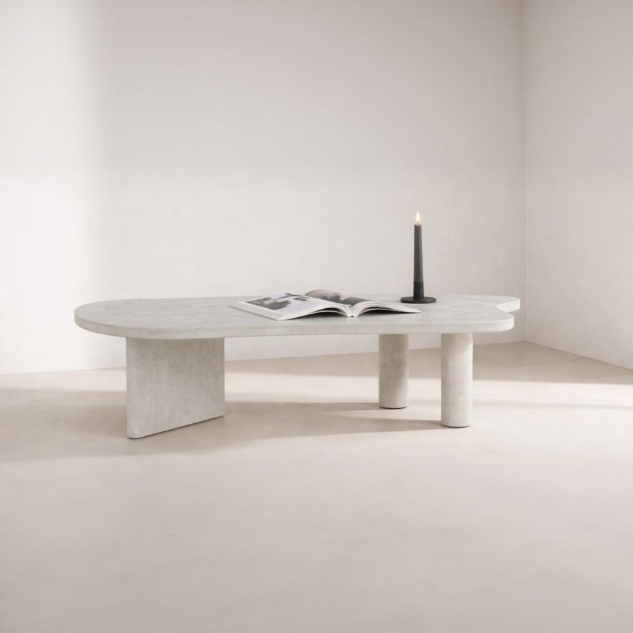Svea Ricardo organische salontafel MDF - concrete look