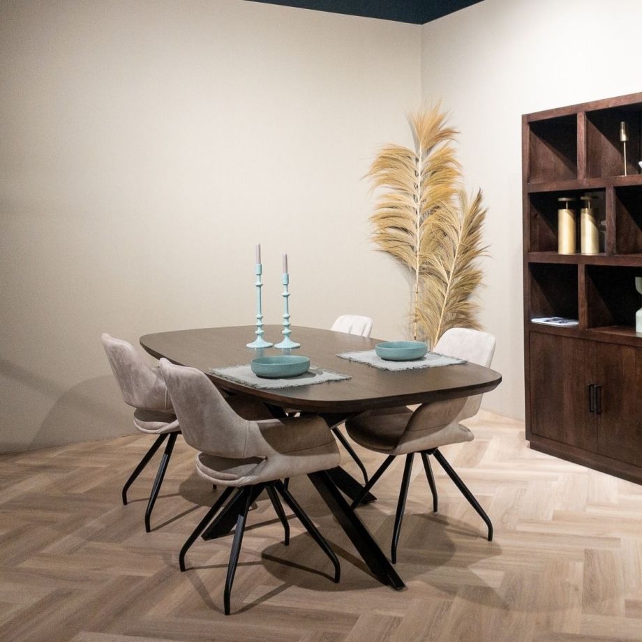 Livingfurn Jesper deens ovale eettafel - 230 cm - hout - bruin | Showroommodel
