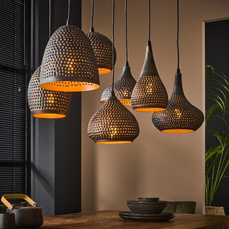 Gear hanglamp 7L 100 cm metaal punch van het woonmerk Fraaai