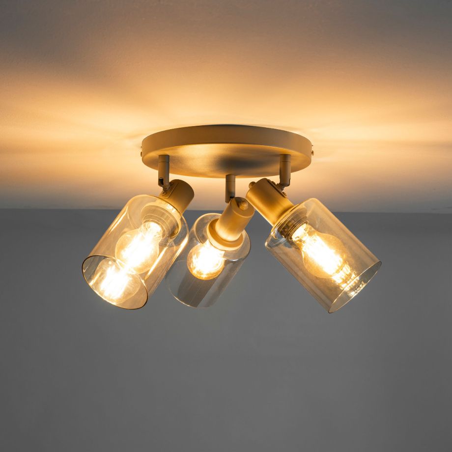 Fraaai Lucien plafondlamp rond 3-lichts - beige