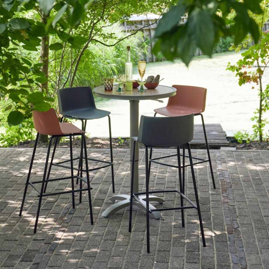 Woood Jeppe verstelbare bartafel tuin aluminium - bruin/grijs