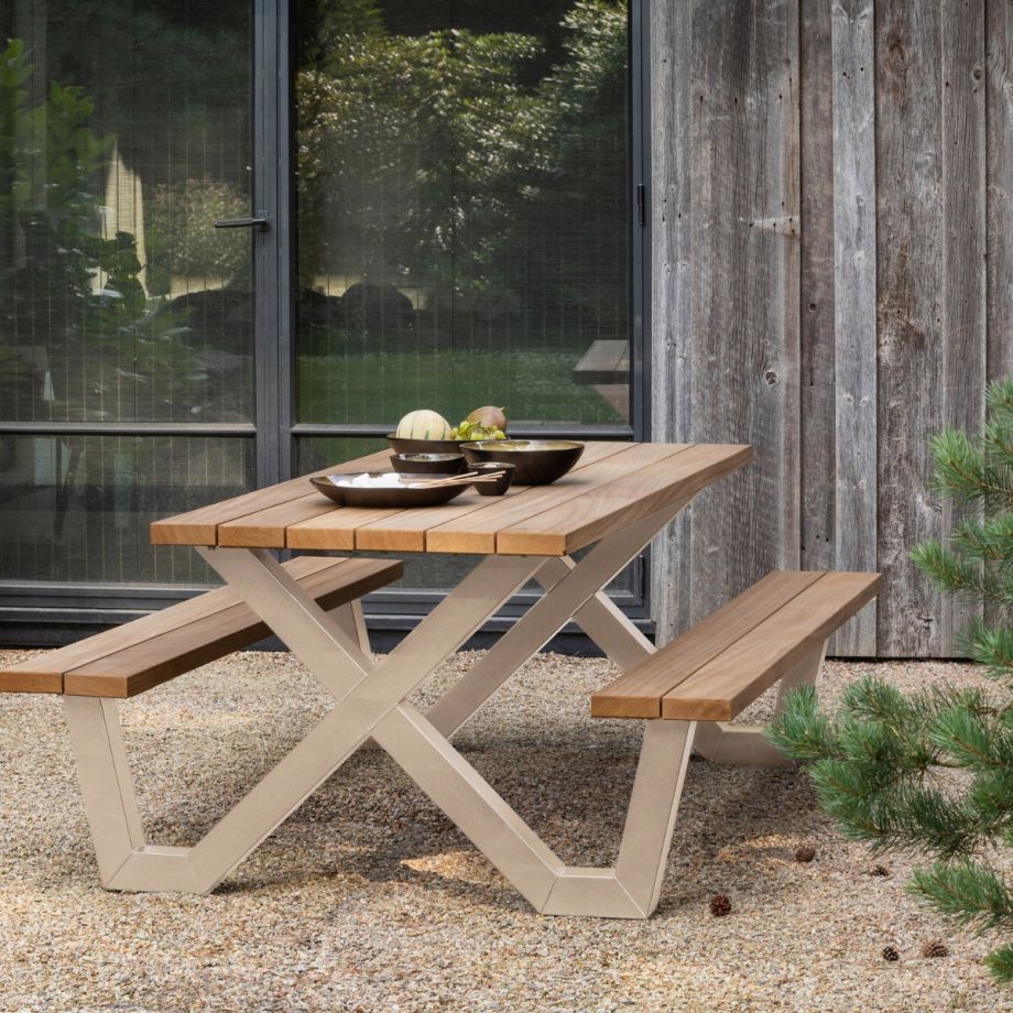 Woood Tablo tuin picknicktafel - X-poot - zand
