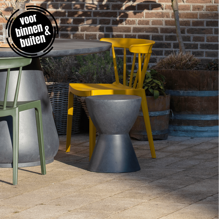 Woood Dover kruk betonlook antraciet 45x35cm