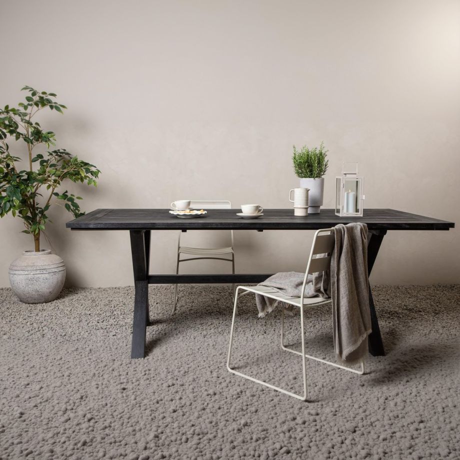 Svea Elbert rechthoek tuintafel 200x100 cm - zwart