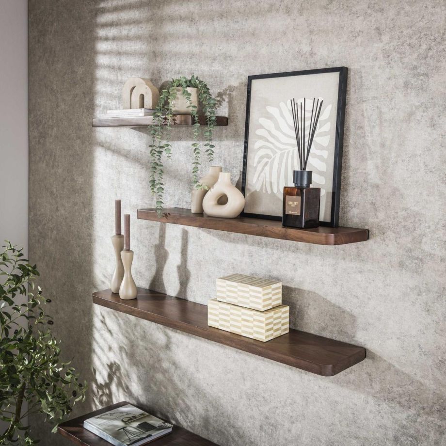 Fraaai Marino wandplank - 60 cm - acaciahout - bruin
