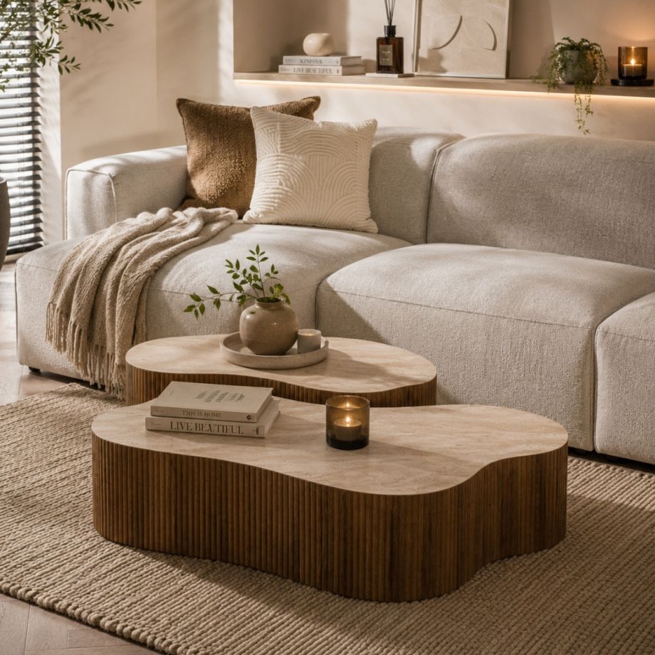 Fraaai Santana salontafel set van 2 groot